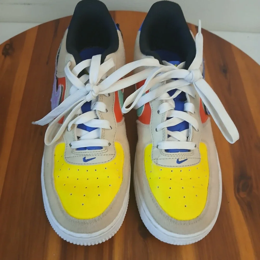 Nike Air Force 1 Low Kids 4Y Multi Color Patch Shoes Sneakers FN7818-100